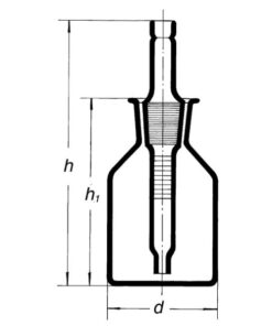 Fľaša indikátorová so zabrúsenou pipetkou a NZ, číra, SIMAX