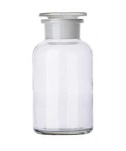 Fľaša širokohrdlá prachovnica so zabrúsenou zátkou, číra