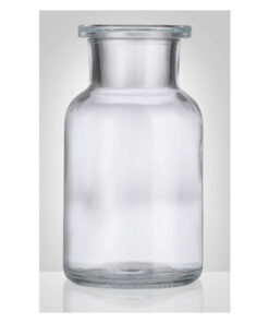 Fľaša širokohrdlá prachovnica, nezabrúsená, číra