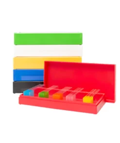 Krabičky na mikroskopické sklíčka - preparáty, rôzne farby, 1 ks