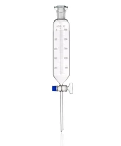 Lievik prikvapkávací valcovitý so sklenenou zátkou, sklenený kohút, s graduáciou, rôzne objemy, SIMAX, 1 ks