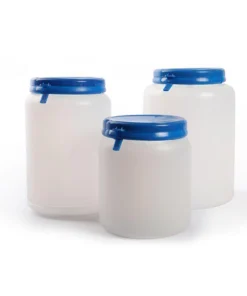 Nádoba na vzorky, širokohrdlá, guľatá, PE, s tesniacim uzáverom, rôzne objemy, 1 ks