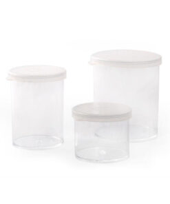 Nádoba na vzorky, priesvitná, PS, rôzne objemy, 1 ks