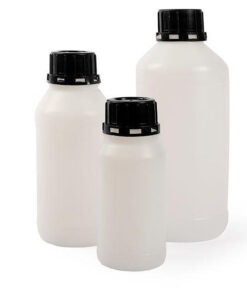 Fľaša guľatá, PE, uzáver 30 milimetrov, rôzne objemy, 1 ks