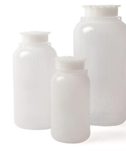 Fľaša guľatá širokohrdlá, PE, so skrutkovacím uzáverom, rôzne objemy, 1 ks